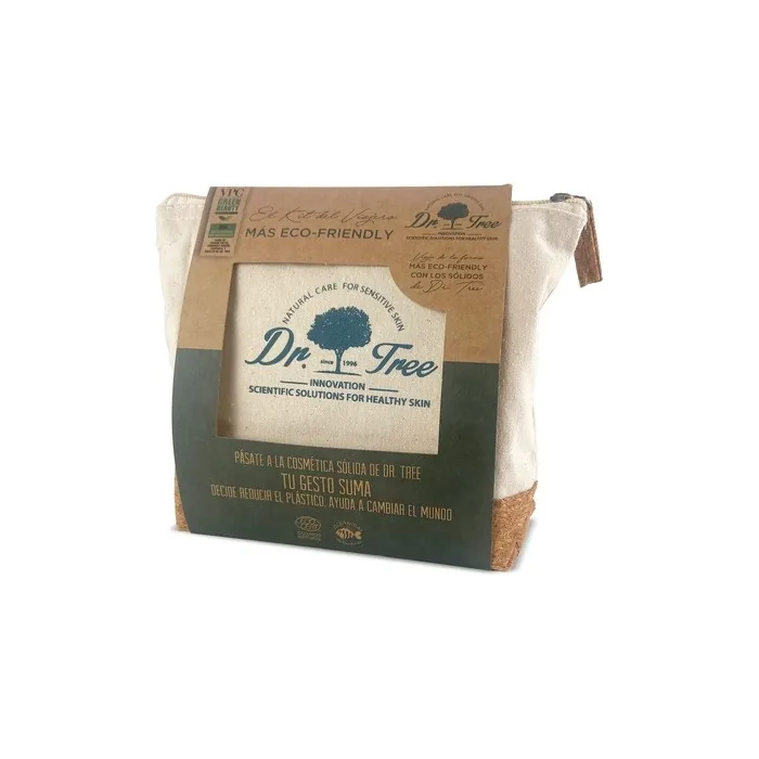 Dr. Tree The Traveller's Kit Moisturizing Shampoo Peeling Shower Gel Bamboo Soap Dish Eco Toiletry Bag
