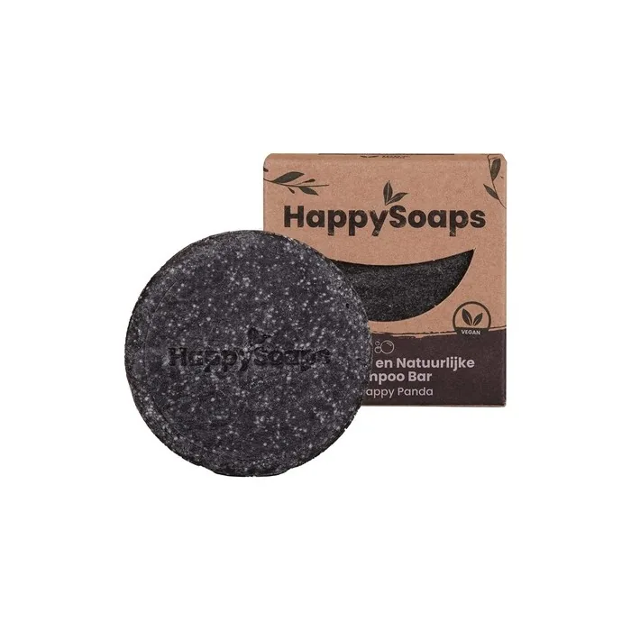 The Happy Panda Vegan Shampoo Bar Bambus Activated Charcoal 70g - Charming Charcoal