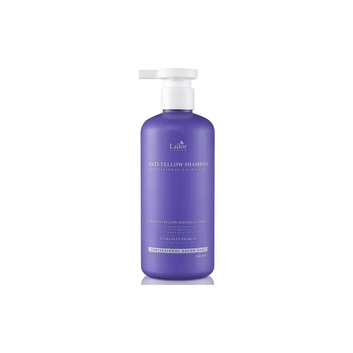 LA'DOR Anti-Yellow Shampoo 300ml with Dark Purple Pigment for Neutralizing Yellow Dye in Bleached and Dyed Hair - Moisturizing and Repairing Damaged Hair