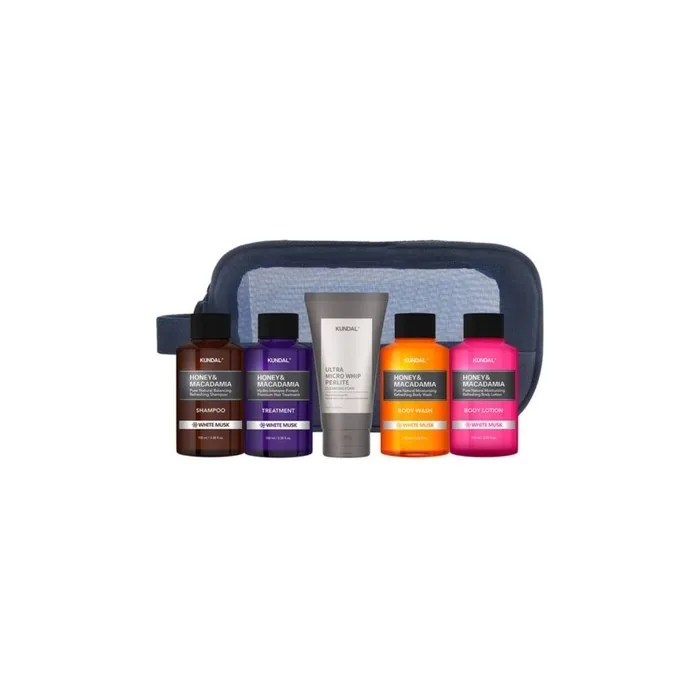 Kundal Travel Kit A White Musk With Shampoo Treatment Body Wash And Body Lotion