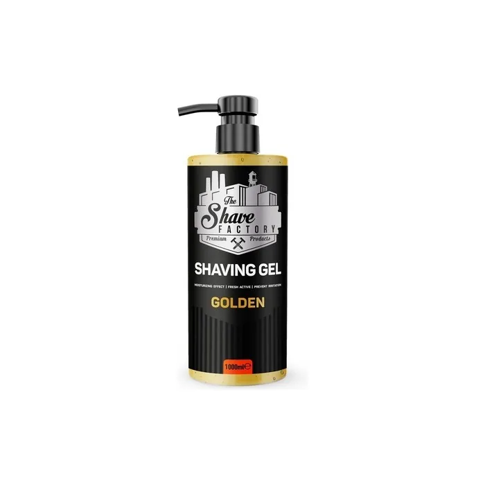 The Shave Factory Shaving Gel Non-Irritating Precise Shave on Face and Body for Men Moisturizes the Skin Golden 1000ml 33.81 Fl. Oz
