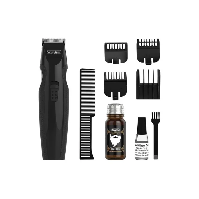 WAHL GroomEase Beard Trimmer for Men Smooth Cutting Trimmer Cordless Trimmer Set with Beard Oil and Moisturizer