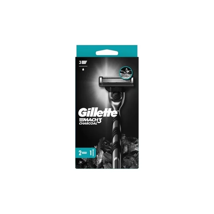 Gillette Mach3 Charcoal Shaver With 2 Heads