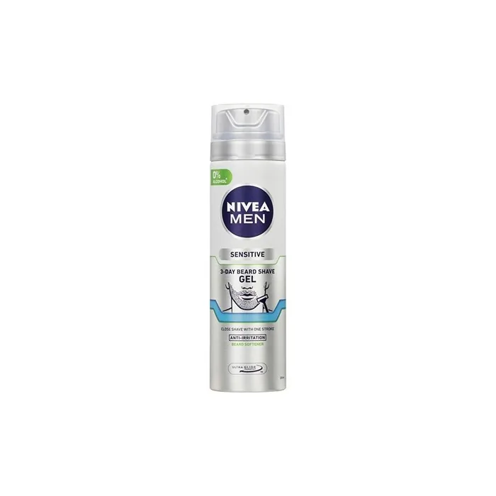 Nivea 3 Day Beard Shave Gel 200 Ml For Sensitive Skin
