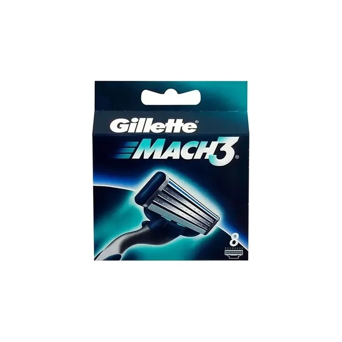 Gillette Mach 3 Replacement Blades For Razor - 8 Pieces