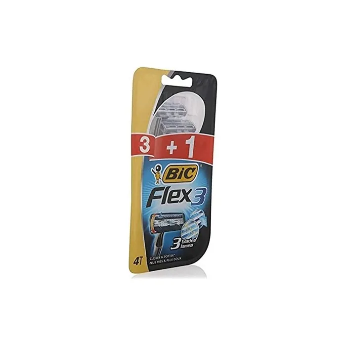 BIC Flex 3 Comfort Disposable Shaving Razors 3+1 Units