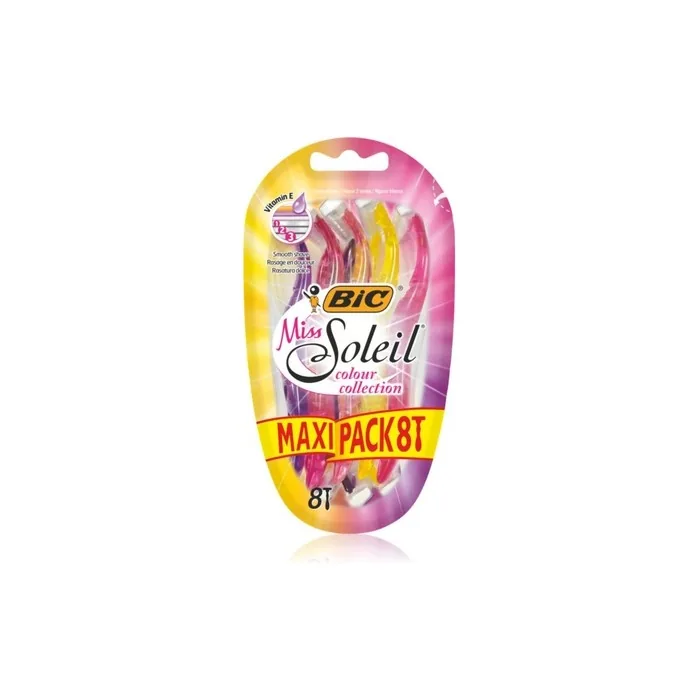 Bic Miss Soleil Color Disposable Razors For Women Pack Of 8
