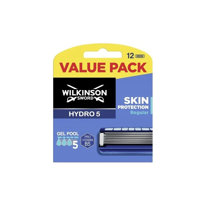 Wilkinson Sword Men Hydro5 Skin Protection Regular Replacement Blades For Razor - 12 Pieces