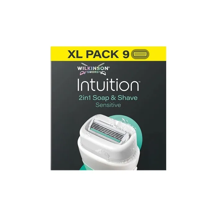 Wilkinson Sword Intuition 2in1 Soap & Shave Sensitive Blades For Razor 9 Pieces