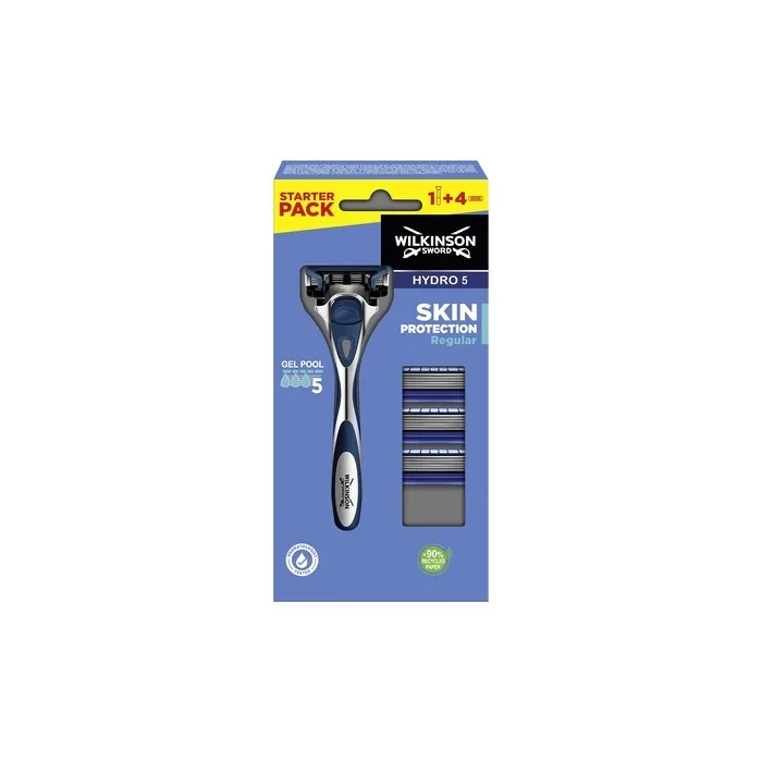 Wilkinson Sword Men Hydro5 Skin Protection Regular Razor With Replaceable Blades And 3 Cartridges
