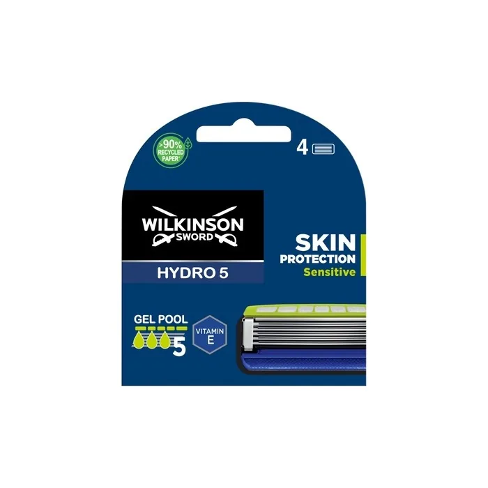 Wilkinson Sword Men Hydro5 Skin Protection Sensitive Replacement Blades For Razor - 4 Pieces
