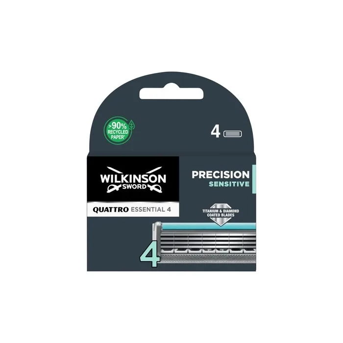 Wilkinson Sword Quattro Titanium Sensitive Replacement Blades For Razor - 4 Pieces