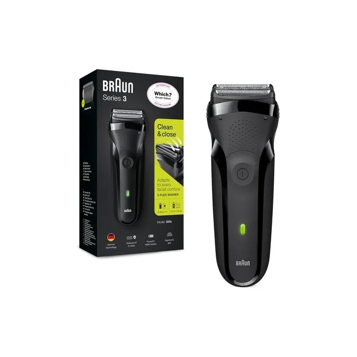Braun Series 3 Electric Shaver For Men with Precision Beard Trimmer 300 Black Razor