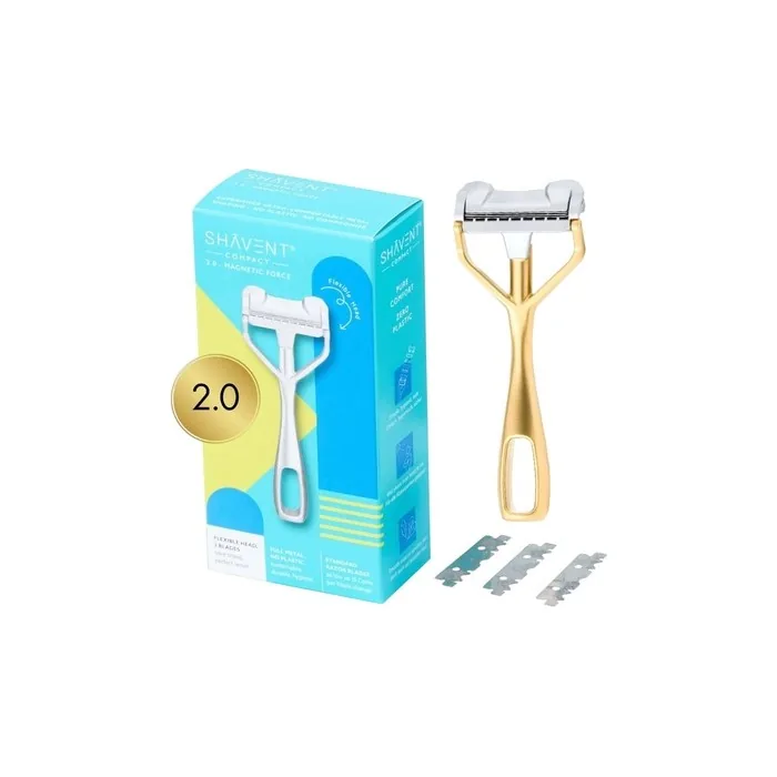 Shavent Compact 2.0 Magnetic Safety Razor Single Edge Gold