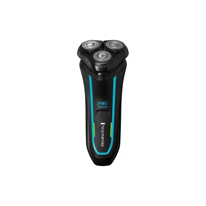 Remington R6 Aqua Wet & Dry Men's Electric Rotary Shaver 100% Waterproof Pop Up Trimmer 60min Usage 90min Charge 5min Quick Charge Cordless USB Charging Travel Pouch R6000