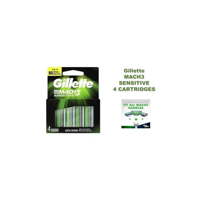 Gillette Mach3 Sensitive Razor Blades - Pack of 4