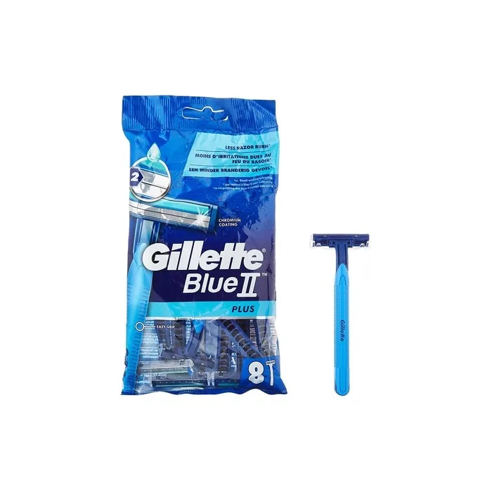 Gillette Blue II Plus Disposable Blades for Men - Pack of 8