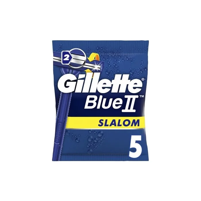 Gillette Blue Ii Men's Disposable Razors Slalom 5 Pieces