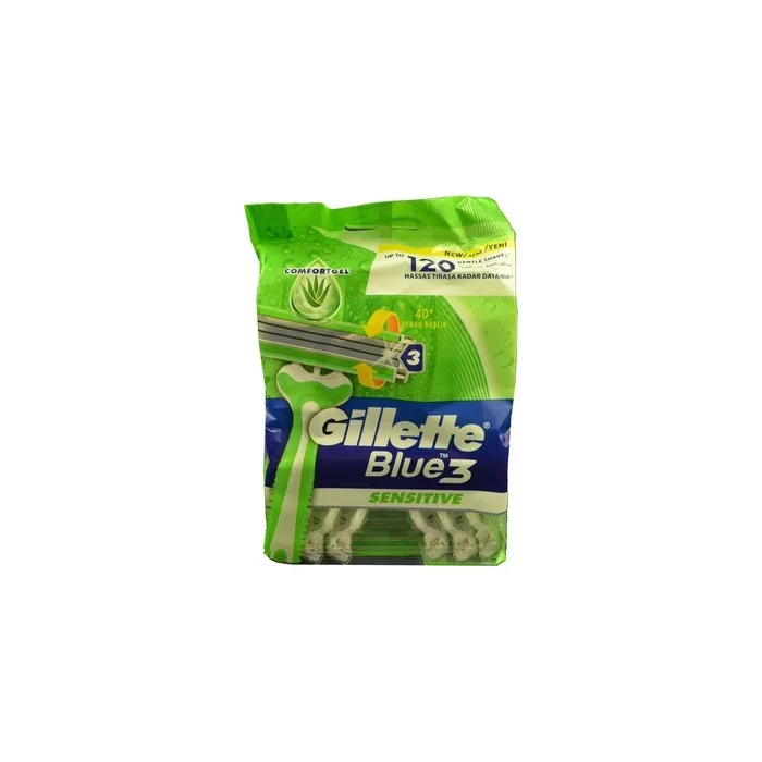 Gillette Blue3 Sensitive 12 Pack Disposable Razors
