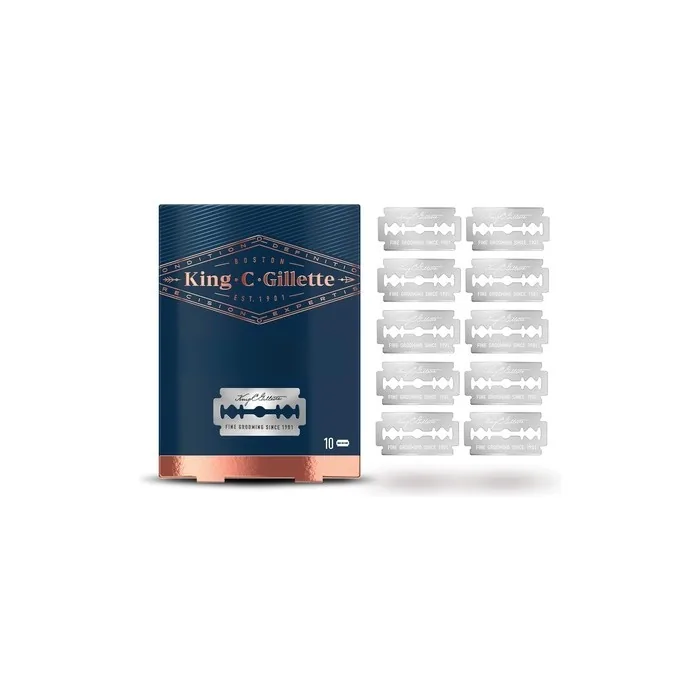 King C. Gillette Razor Blades 10 Replacement Blades for Men's Safety Razor with Durable Double Blades