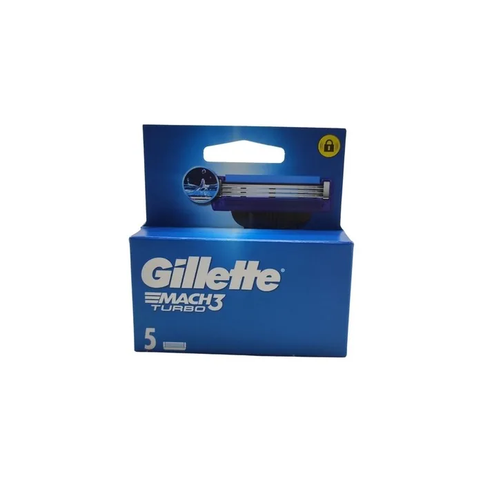 Gillette Mach3 Turbo 5pc Blades High Performance Shaving Blades