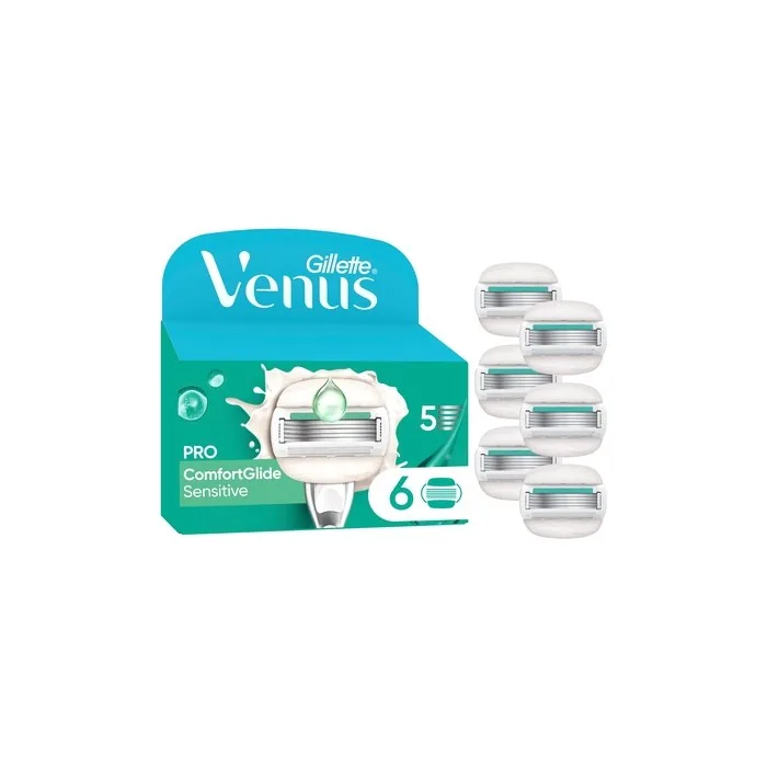 Venus Gillette Venus Pro Comfortglide Sensitive Razor Blades - Green/White - 6 Pieces