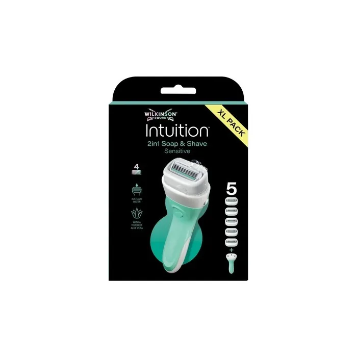 Wilkinson Sword Intuition 2-in-1 Soap & Shave Sensitive Skin Razors for Women - Pack of 5