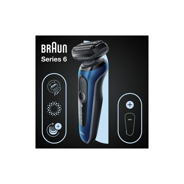 Braun Series 6 61-B1000s - Electric Shaver Men - Blue