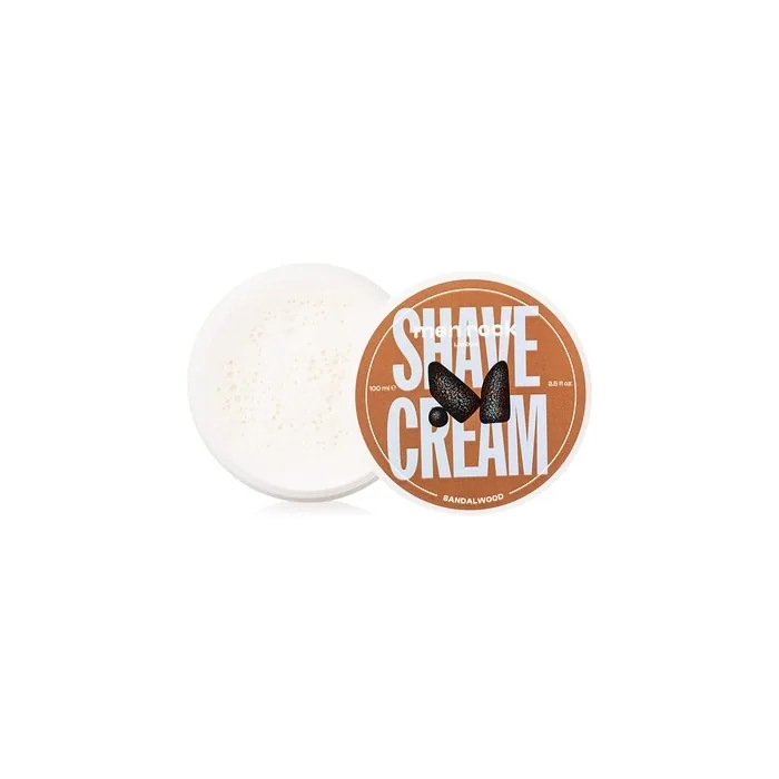 Men Rock Sandalwood Shaving Cream with Coconut Oil 3.4 Oz - Travel Size