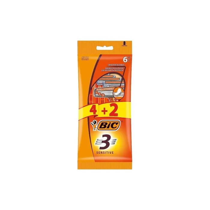 Bic Maq Af Sensitive 3H 100g - Pack of 4+2