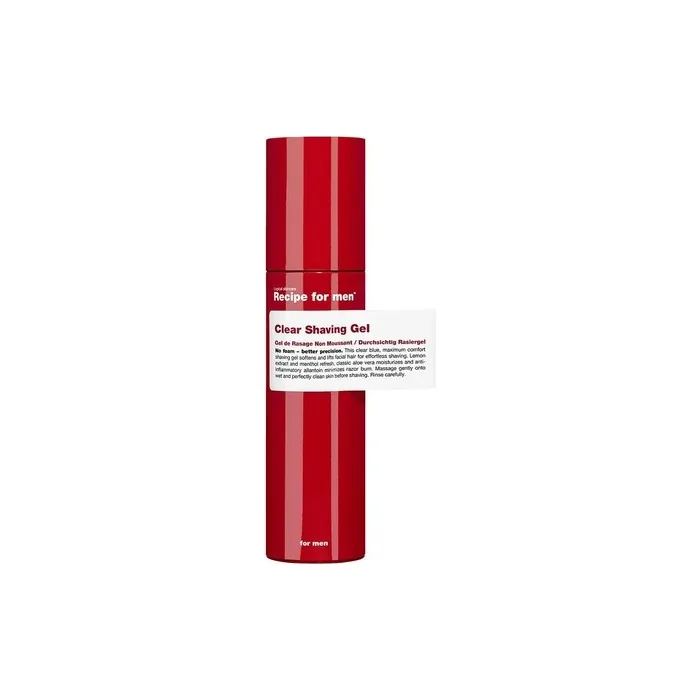 Recipe For Men Clear Shaving Gel with Lemon, Menthol and Aloe Vera Extracts 100ml