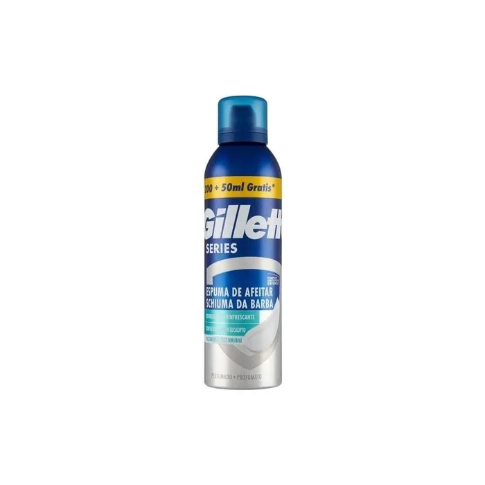 Gillette Refreshing Shaving Foam Series with Eucalyptus Full Protection Against Irritation for Men's Razor 250ml