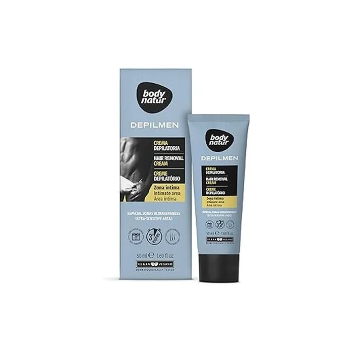 Body Natur Hair Removal Cream For Men - 50 Ml For Sensitive Areas