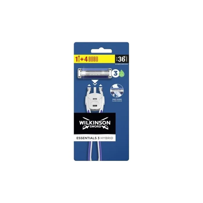 Essentials 3 Hybrid Men's Razor with 4 Cartridges