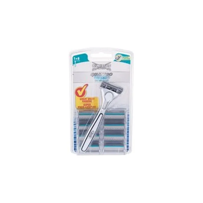 Wilkinson Sword Quattro Titanium Sensitive Set Shaver With One Head And 8 Spare Heads