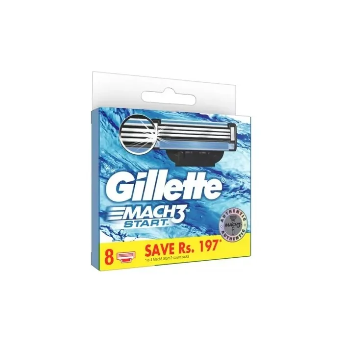 Gillette Mach3 Start Replacement Blades For Razor - 8 Pieces