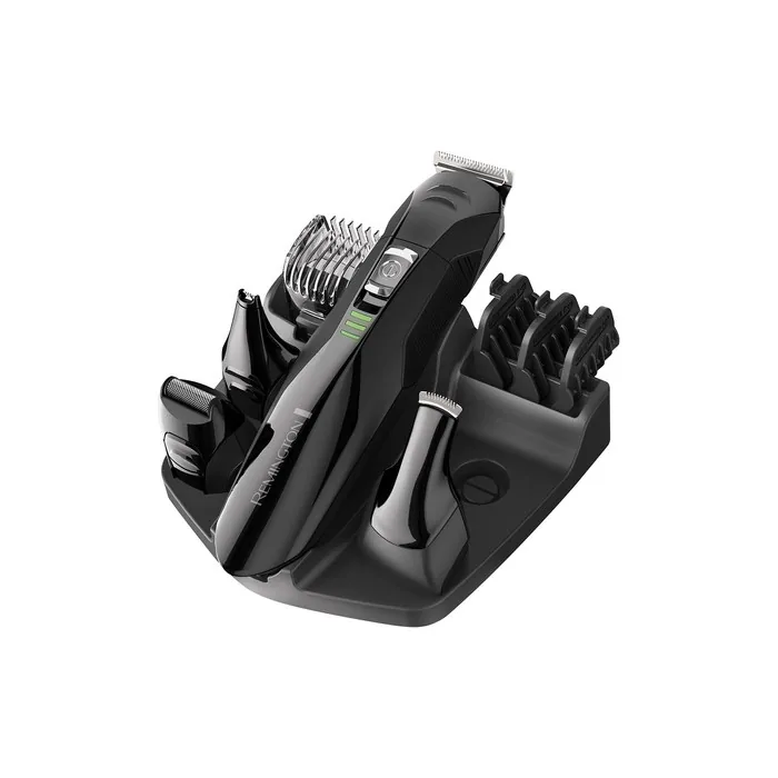 Remington All-in-One Grooming Kit Beard Trimmer Stainless Steel Blades 4 Attachments Hair Clipper Nose & Ear Trimmer Mini Foil Shaver 3 Combs 40-Minute Run Time Cordless PG6020