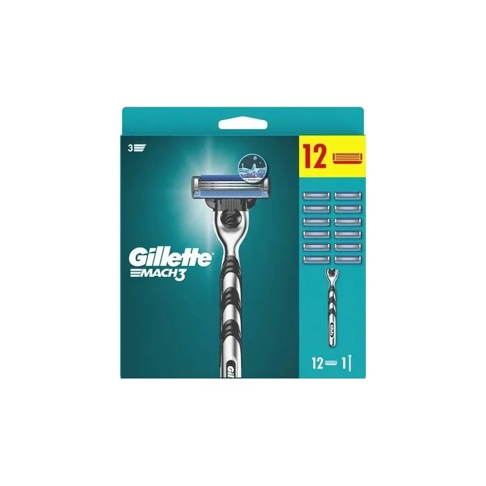 Gillette Mach3 Regular Shaver With 12 Heads Shaver With Spare Blades