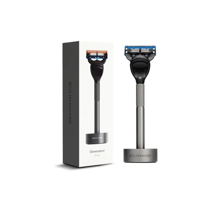 Bolin Webb Generation Razor And Stand In Graphite With Gillette Fusion5 Blade Luxury Razor For Men