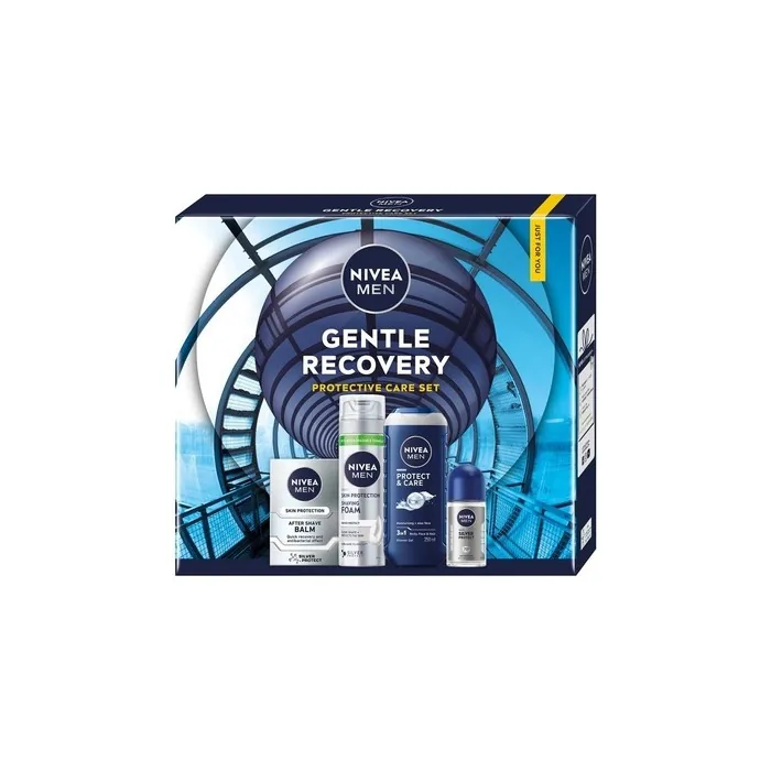 Nivea Men Gentle Recovery Protective Care Set Silver Protect Shaving Foam 200ml After Shave Balm 100ml 3in1 Shower Gel 250ml Rollon Antiperspirant 50ml
