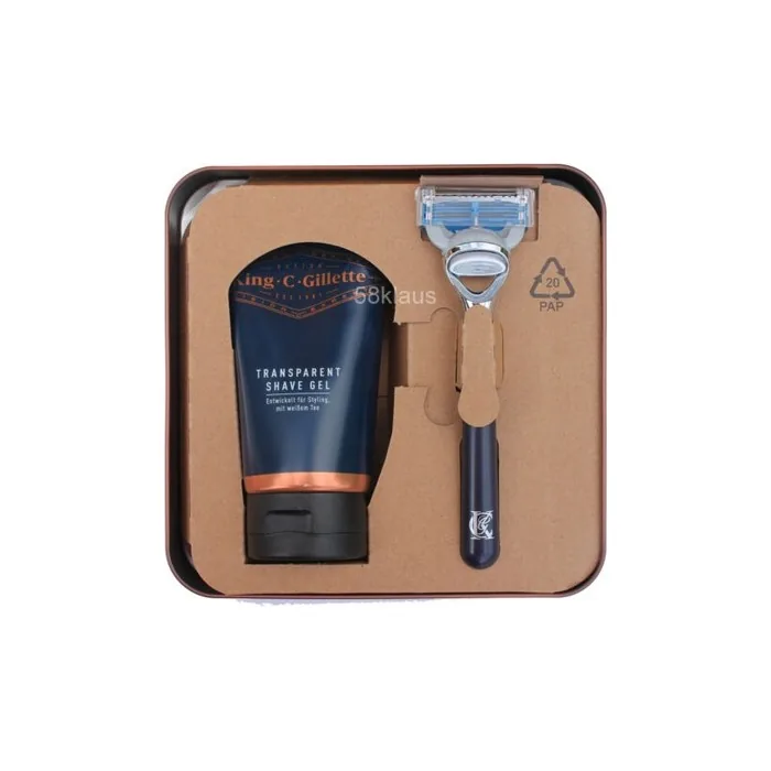 King C. Gillette Neck & Throat Razor Gift Set with Blade and Gel