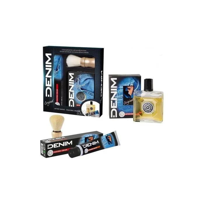 DENIM Original Shaving Set Aftershave Shaving Cream Shaving Brush