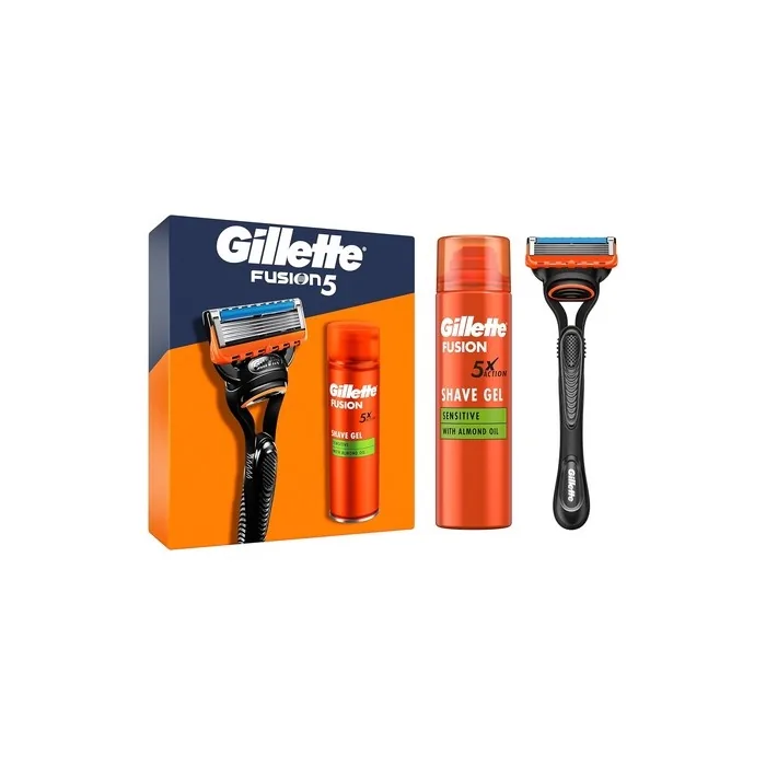 Gillette Fusion 5 Men's Razor Gift Set with 1 Replacement Blade and Fusion Ultra Sensitive Shaving Gel 200ml