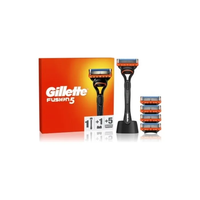 Gillette Fusion5 Razor With Stand And Replacement Blades