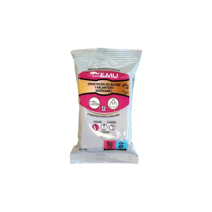 Vaco Emu Wipes For Shoes And Leather Goods 15 Pieces
