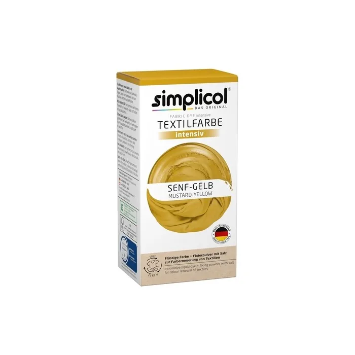Simplicol Intensive Fabric Dye Mustard Yellow 1027247 Easy Dyeing in the Washing Machine All-in-1 Complete Package
