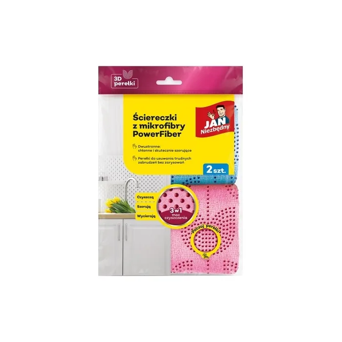Jan N Grosik Microfiber Cloths 3in1 Powerfiber With 3d Pearls 2 Pieces