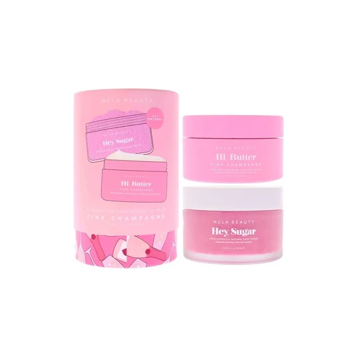 Ncla All Natural Body Scrub And Body Butter Set Pink Champagne 2 Pieces Of 338oz Body Butter And 338oz Body Scrub