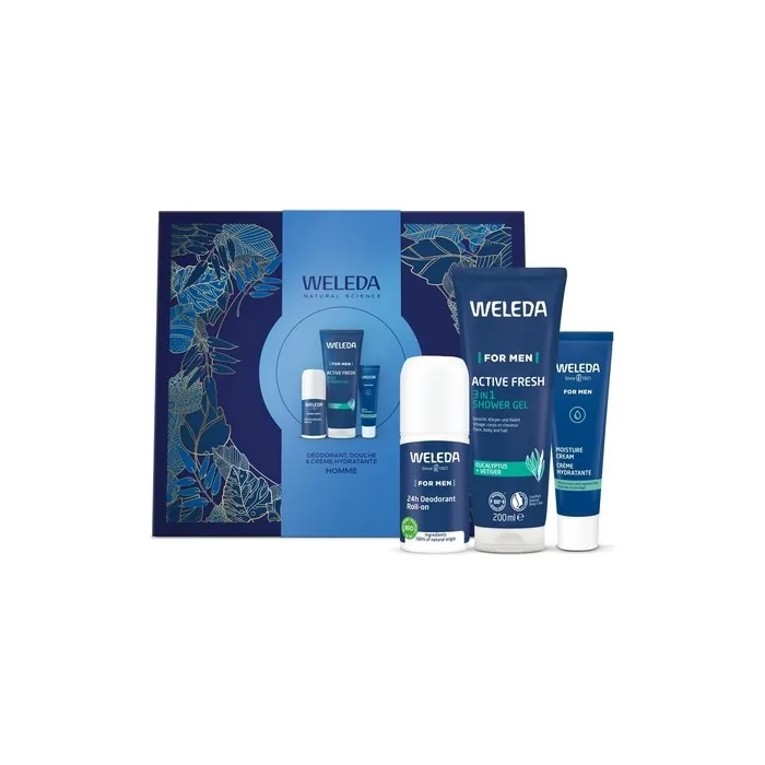 Weleda Men's Christmas Gift Set 2025 with Cream 30ml, Deodorant 50ml, Shower Gel 200ml