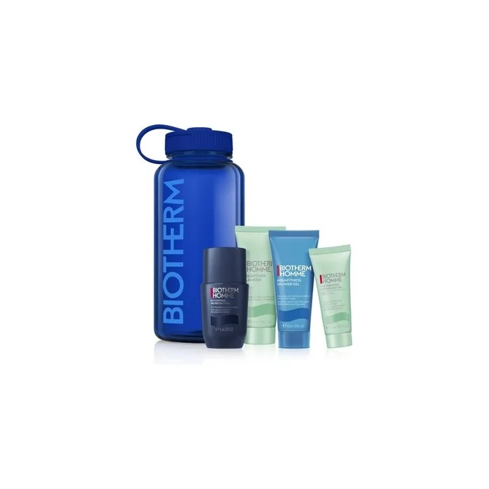 Biotherm Power Drop Set Roll On Deodorant 75ml Cleanser 40ml Shower Gel 40ml Advanced Gel 20ml Water Bottle